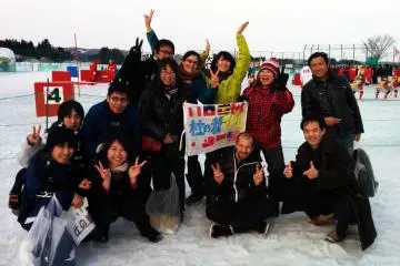 <p>An international speech club from Sendai&nbsp;poses after their first victory of the tournament.&nbsp;</p>