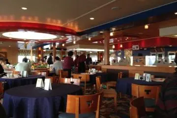 The main buffet restaurant on the ferry.