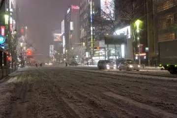 <p>Thin traffic in Ginza&mdash;quite a&nbsp;rare view.</p>