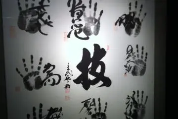 Sumo handrpints on the wall
