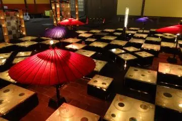 A display near the Sakura-yu bathhouse