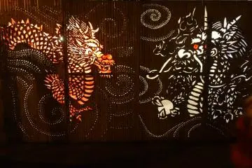 Dragons dance at the end of the festival route