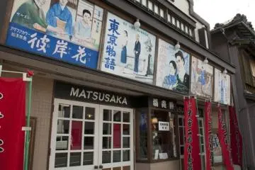 Old movie posters front the remodeled movie theatre (Photo: Mie Prefecture)