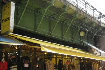 The train tracks are barely above head height