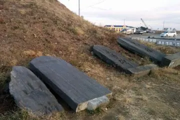 <p>These aged stone tablets were collected from an old temple after the tsunami and placed on the back of the hill. Past generations wrote a warning &nbsp;that this area is prone to tsunamis.&nbsp;</p>