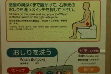 Don't count on this, but in very rare places you can find detailed multilingual instructions inside the restroom.&nbsp;