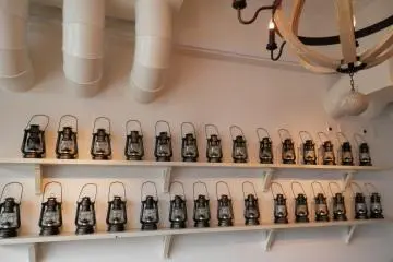 Lanterns displayed in the hotel. Are they something used in a cabin?