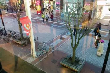 <p>The view from the second story cafe.&nbsp;</p>