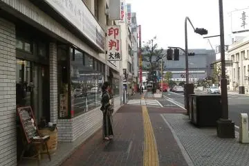 <p>The shop is just a short walk from JR Kurashiki station (in background).</p>