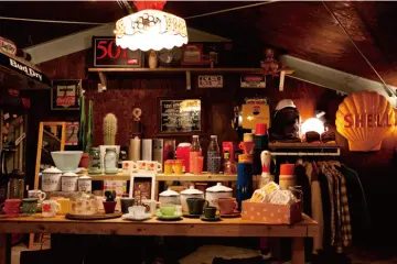 Here is one of the displays featuring the type of retro American items being sold at Grow Up Company.