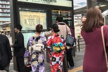 The Kyoto Station Bus terminal is just outside the North exit of the Railway Station