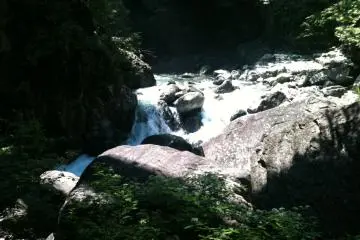 River flowing next to the path
