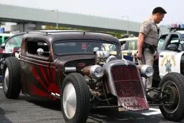 <p>Rat rod and a rising sun</p>
