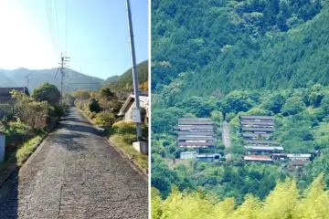 A mountain settlement, as seen from its location and below.