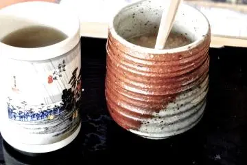 <p>I enjoyed a hot cup of amazake - basically a thick, hot, sweet, spiked rice drink that is very tasty</p>