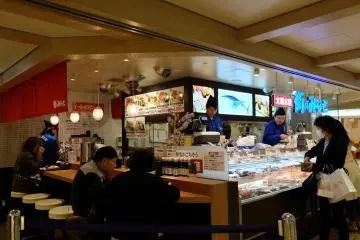 <p>ร้านซูชิกล่อง ที่สามารถซื้อด้านหน้าแล้วนำเข้ามานั่งทานในร้านก็ได้</p>