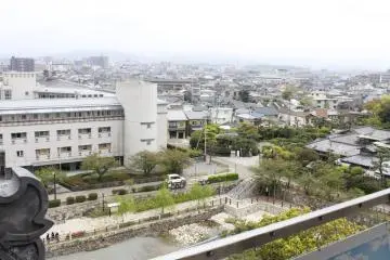 <p>ทิวทัศน์จากชั้นสามที่ฝั่งตรงข้ามคือโรงเรียนมัธยม</p>