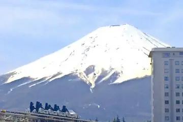 <p>See it if you can!&nbsp;Dodonpa passing in front of Mount Fuji</p>