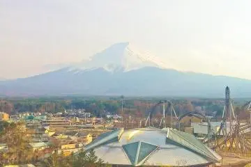 <p>Mount Fuji; as seen from 'Shining Flower' Ferris Wheel</p>