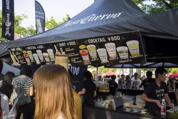 Jose Cuervo tent serving up ice-blended and regular margaritas.
