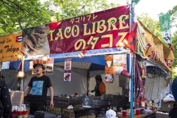 One of many taco booths.