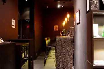 <p>Bar corner in basement of the Shincho Saryo cafe</p>