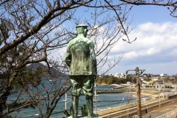 Yoshifuru Akiyama looking towards Baishinji beach