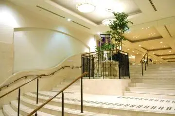 <p>Pretty stairs leading to the hotel reception area</p>