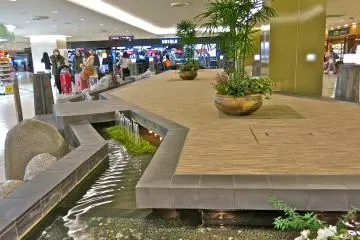 <p>At the Airport Mall, you can take a break at the zen fountain. Make a wish and toss in a coin for good luck!</p>