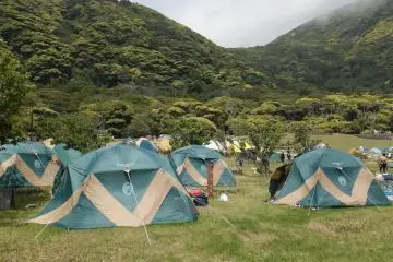 The free campsite opposite Habushiura beach. (Photo: Alana Schramm)