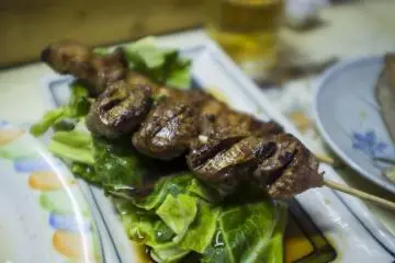 닭 전어와 삼겹살 쿠시야키. 완벽하게 구워졌다!