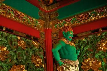 Entering the Yashamon Gate, one of the guardian Yasha demons.