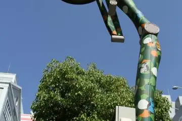 <p>The unique lamposts of Amerikamura</p>