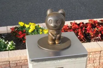 One of the Fujiko Fujio statues outside the main entrance
