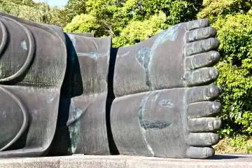 <p>Top view of Buddha's feet</p>
