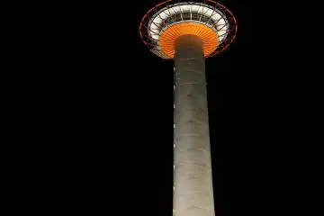 <p>Kyoto Tower at night.</p>