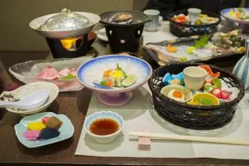 <p>Dinner course served at the hotel's main restaurant</p>