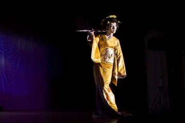 <p>Modern kabuki dance at the theatre on the basement level</p>