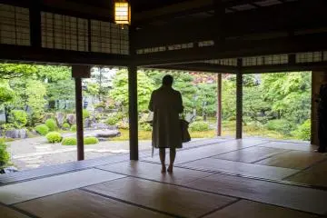 Huge tatami style room facing the garden.