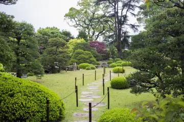 Planned walkway route for tourists through the garden.