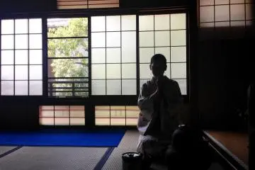 <p>Light and shade at&nbsp;Camellia Tea Ceremony in Kyoto</p>