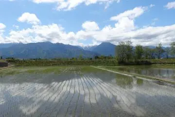 <p>ปั่นจักรยานชมภูเขาและนาข้าวของอะซุมิโนะ นากาโนะ</p>