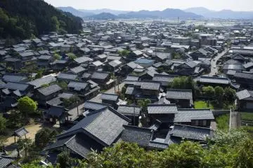 아름다운 에치젠 와시 마을 꼭대기에서