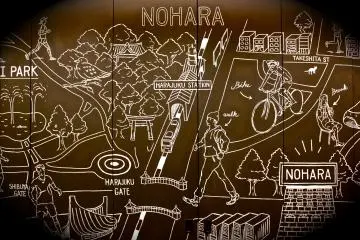 <p>Cute signage above the Cashier's desk. Nohara by Mizuno is located in the heart of Harajuku!</p>