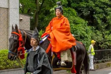 <p>These are the famous Maibito Warriors (舞人) during the annual Aoi Matsuri (葵祭) 2014 in Kyoto City! They are ancient court dancers, well trained in martial and cultural arts</p>