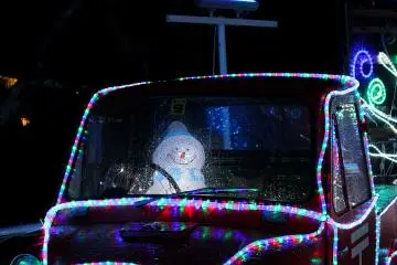 <p>One lonely snowman is driving towards the North Pole in a truck with no tires.</p>