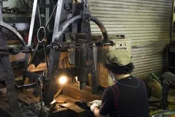 <p>Factory worker at work at the Takefu Knife Village.</p>