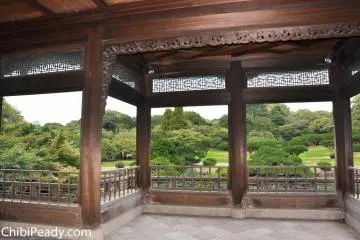 Inside the pavilion