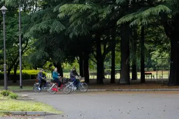 <p>A cycle track dedicated to cyclists, and the cyclists looked happy after the rain had stopped.&nbsp;</p>