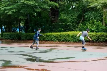 <p>The skate court; only here you are allowed to use your skateboard.</p>